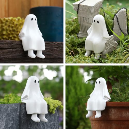 Halloween Ghost Figurine in Sitting Posture Resin Ghost Statue 1 Pcs - color: Styl 7