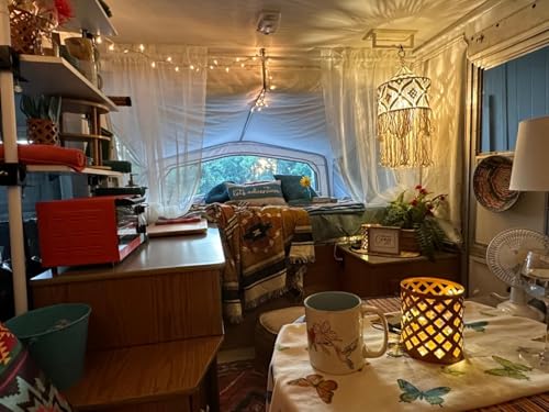 Boho Plug in Pendant Light, Handmade Macrame Hanging Lamp Shade - size: BOHO-04
