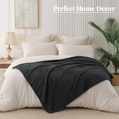 Whale Flotilla Extra Large Soft Fleece Throw Blanket for Couch - color: Black, size: Throw(50x70 In)
