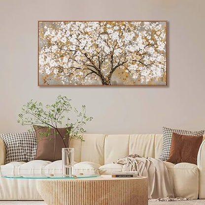 Framed Wall Art Print Gold Tree Of Life Wall Art for Living Room 20" X 40" - color: gold, size: 40"L x 20"W
