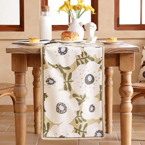 bilin gaier Designer French Linen Small Table Runner,63"x12"-Hidaka - color: Hidaka, size: 12"*63"