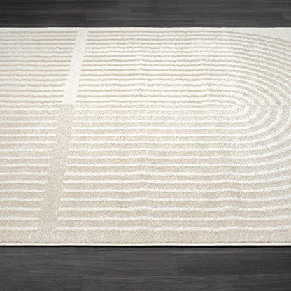 Abani Nuevo Collection Area Rug - Modern Arch Beige/Cream Pattern - 6'x9' - Easy to Clean - Durable for Kids & Pets - Non-Shedding - Medium Pile - Soft Feel - for Living Room, Bedroom & Office - size: 6' x 9'