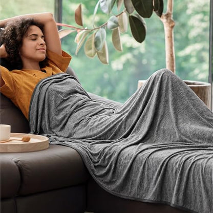 Bedsure Silky Soft Cooling Blanket Full Size, 80"x90", Dark Grey - color: 01- Dark Grey, size: Full (80" X 90")