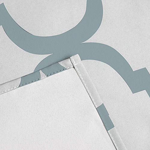 Melodieux Moroccan Fashion Room Darkening Rod Pocket Window Curtain Valance, 52 by 18 Inch, Off White/Dusty Teal (1 Panel) - color: Off White/Dusty Teal, size: 52"W x 18"L (Pack of 1)