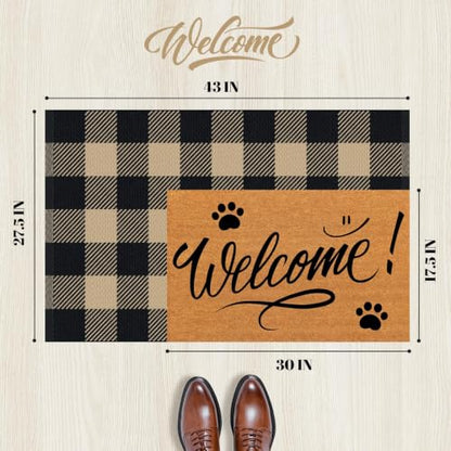 Outdoor Rugs, Brown and Black Area Rug Checkered 2’4’’x3’7’’ - color: Brown & Black, size: 2'4" x 3'7" (Rectangular)