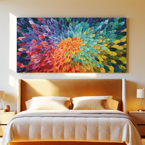 Abstract Wall Art Decor Modern Wall Art Pictures For Bedroom Canvas Wall Art Decor For Living Room Large Colorful Artwork For Walls Canvas Art Prints Home Office Aesthetic Wall Decorations 29" X 58" - color: QLS-04B, size: 58"L x 29"W