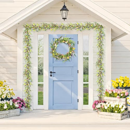 6.5 ft Easter Garland-Spring Garland Egg and Mixed Berry Garland - color: Easter01