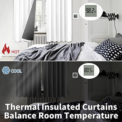 BGment 100% Blackout Curtains for Bedroom with Insulated Liner, Pure White - color: Pure White, size: 38"W x 63"L (Pack of 2)