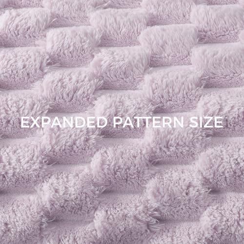 Whale Flotilla Soft Fleece Throw Blanket for Couch & Bed 3D Jacquard, Lilac - color: Lilac, size: Throw(50x60 Inch)