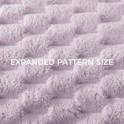 Whale Flotilla Soft Fleece Throw Blanket for Couch & Bed 3D Jacquard, Lilac - color: Lilac, size: Throw(50x60 Inch)