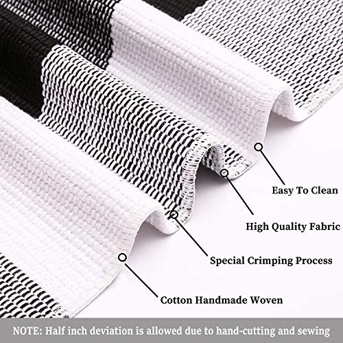 KILOCOCO Buffalo Plaid Checkered Rug 3x5 ft Black White Front Door Rug - color: Black and White, size: 3' x 5' (Rectangular)