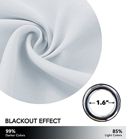 NICETOWN Greyish White Blackout Kids Curtains for Bedroom, 1 PC, W52 x L63 - color: Greyish White, size: 52"W x 63"L (Pack of 1)
