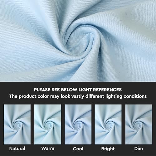 Encasa XO Table Runner, Cotton Canvas Dining Runner 13"x72" - color: Ice Blue, size: 13x72 in