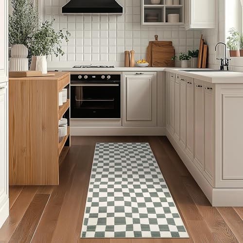 jinchan 2x5 Runner Rug Modern Checkered Geometric Lattice Hallway Rug, Grey - color: Checkered Grey, size: 2' x 5' (Rectangular)