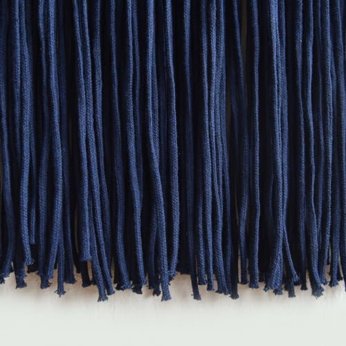 Flber 2 Pcs Macrame Wall Hanging Blue Brown Boho Decor 10" W*40" L - color: Blue and Brown