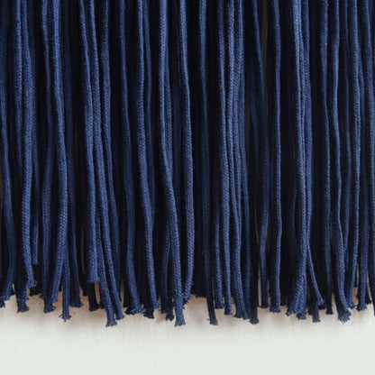 Flber 2 Pcs Macrame Wall Hanging Blue Brown Boho Decor 10" W*40" L - color: Blue and Brown