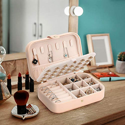 Travel Jewelry Case Jewelry Organizer Box Small Jewelry Storage Case - color: pink