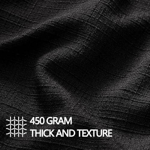 MIULEE Thick Textured Decorative Throw Pillow Covers 22x22 Inch Black - color: Black, size: 22" x 22" (Pack of 2)