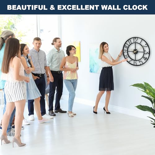 Pytha Sight 18 Inch Black Arabic Numerals Large Wall Clocks for Living Room - color: Black Arabic, size: 18 Inch