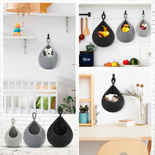 Honeydak 3 Hanging Baskets, Grey Mix, Classic Teardrop - color: Grey Mix, style: Classic Teardrop