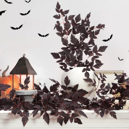 2 Pack 9 Ft Fall Garlands, Plum Cimicifuga Seeded Halloween Decor - size: 9 Ft