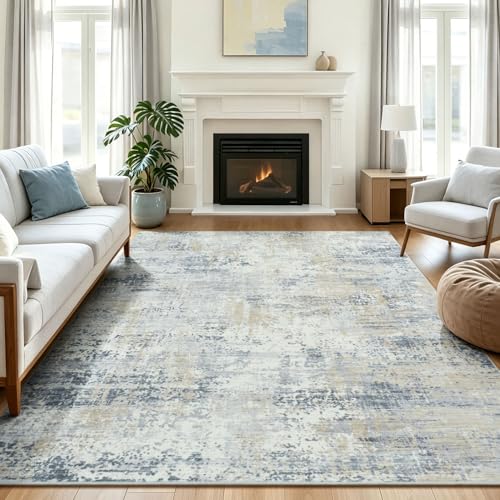 5x7 Area Rugs for Living Room Bedroom, Washable Non Slip Blue Rug - color: Blue, size: 5' x 7' (Rectangular)