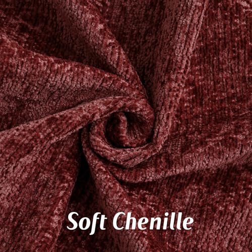 FUTEI Pack of 2 Chenille Soft Throw Pillow Covers 12x20 Inch, Burgundy - color: Burgundy, size: 20" x 12" (Pack of 2)