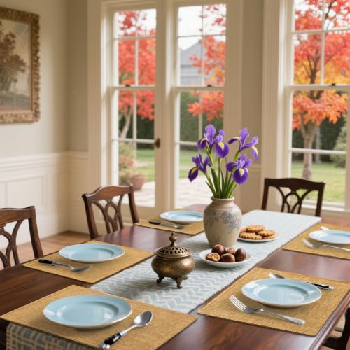 Homaxy Cloths Placemats for Dining Table Set of 4, 13" x 19", Amber - color: Amber, size: Placemats Set of 4