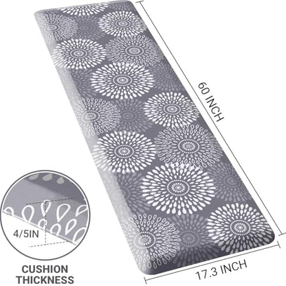 Kitchen Mat Water-Resistant Kitchen Rugs Cushioned Anti-Fatigue Floor Mat - color: Grey, size: 60"L x 17.3"W x 0.8"Th