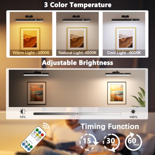 Hapfish Motion Sensor Battery Operated Wall Sconce,Wireless Picture Lights - color: Motion Sensor Black