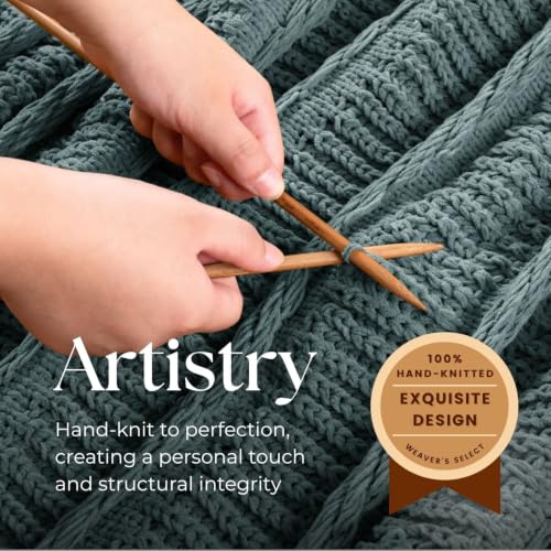 Boho Knitted Chenille Blanket with Tassels - Lightweight & Soft All-Season Throw - 3D Classic Pattern for Living Room Bedroom Couch, Celestial Blue, King 90"x108" - color: Celestial Blue, size: King