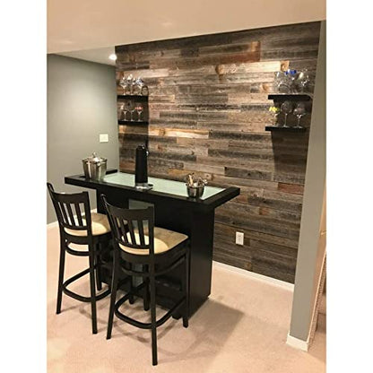 Rockin' Wood Real Wood Peel & Stick Rustic Reclaimed Naturally Weathered Barn Wood Accent Paneling Planks for Walls, 104 Square Feet - size: 104 Square Feet