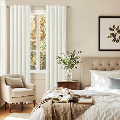 DANCURTON Linen Blackout Boho Curtains for Bedroom Living Room 78 Inches Long 2 Panels Thermal Insulated Room Darkening Drapes Noise Reduction Light Blocking Window Treatments 40 x 78 Length Back Tab - color: Natural, size: 42"W x 78"L (Pack of 2)