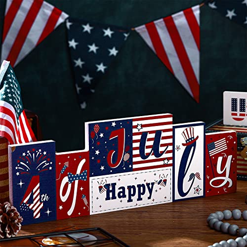 Hello Summer Table Decor Beach Party Centerpiece Wooden Sign for Home Office Indoor Outdoor Tiered Tray Shelf - style: Flag