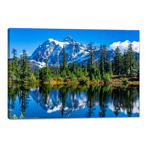 YIOZHAOFH Grand Teton National Park Wall Art Mountain Lake Office Posters Canvas Print Nature Pictures Wall Decor for Living Room Bedroom Ready to Hang (16" L x 24" W) - color: YZ-NAPARK-04, size: 16"L x 24"W