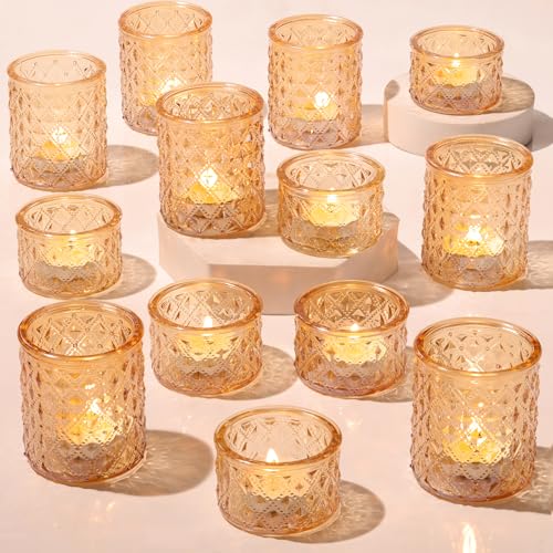 36 Pcs Assorted Gold Votive Candle Holders, Gold Tea Lights Candles Holders - color: Gold