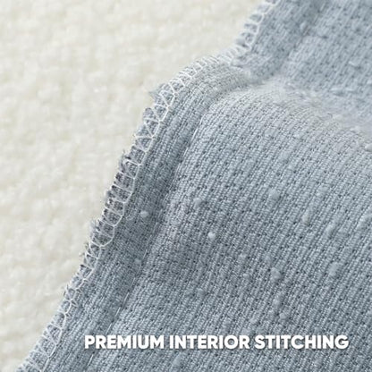 HAUSSY Pack of 2 Boucle Textured Throw Pillow Covers 16x16 Inch, Dusty Blue - color: Dusty Blue, size: 16" x 16" (Pack of 2)