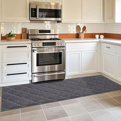 COSY HOMEER Soft Kitchen Floor Mats and Rugs Non Slip 20"x79",Dark Grey - color: Dark Grey, size: 20"X 79"