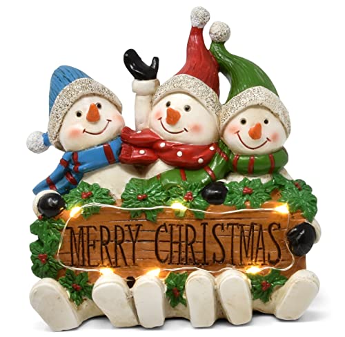 Gift Boutique - Mini Merry Christmas Snowman Trio LED Table Topper Decor