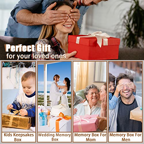 Walnut Wooden Memory Keepsake Box with Hinged Lid - color: Walnut Wood--Leaf & Love