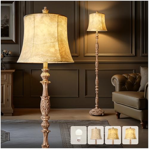 Scenekoy Vintage 66” Tall Floor Lamp for Living Room Bedroom - color: Light Brown2