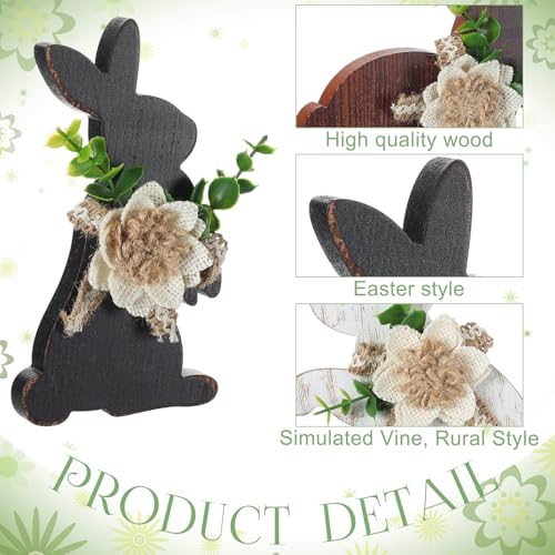 Yousoontic 3 Pcs Easter Table Decorations Farmhouse Bunny Decor, Side - style: Side