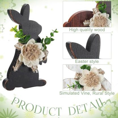 Yousoontic 3 Pcs Easter Table Decorations Farmhouse Bunny Decor, Side - style: Side