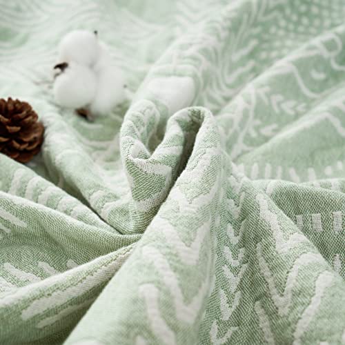 jinchan 100% Cotton Muslin Blanket Twin Boho Throw Blanket 50x60 Sage Green - color: A. Boho Green, size: 50"x60"