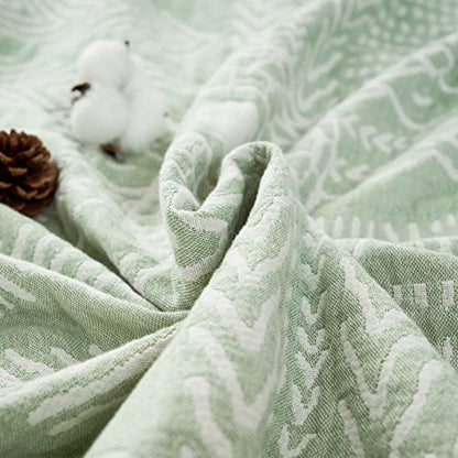 jinchan 100% Cotton Muslin Blanket Twin Boho Throw Blanket 50x60 Sage Green - color: A. Boho Green, size: 50"x60"