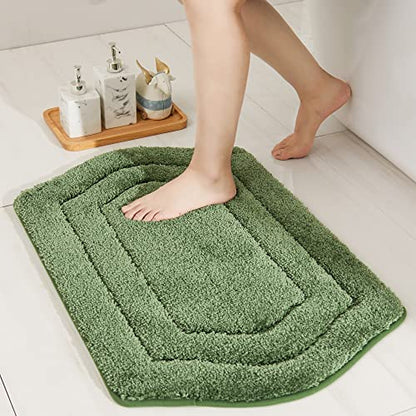 COSY HOMEER Plush Non-Slip Bath Mat, Green, 24" x 36" - color: Green, size: 24" x 36" (Oval)