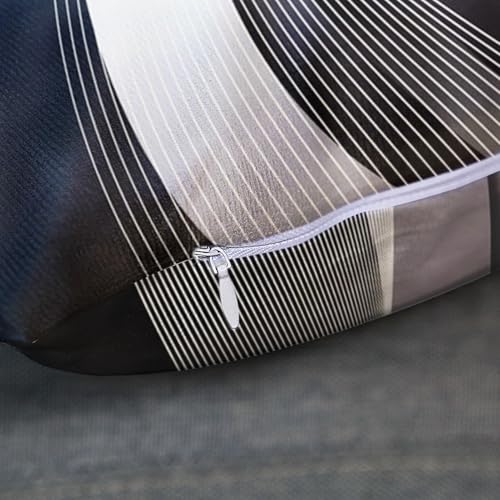 Emvency Throw Pillow Covers Set of 2, 18 x 18 Inch, Abstract Stripes Retro - color: Black and Grey 3, size: 18" x 18" (Pack of 2)
