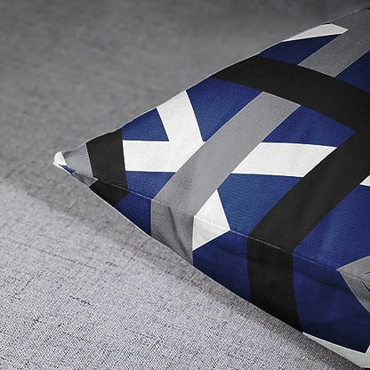 Emvency Throw Pillow Covers Set of 2, 16 x 16 Inch, Striped Retro Blue - color: Blue, size: 16" x 16" (Pack of 2)