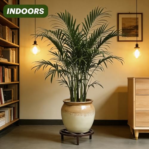 3 Pack 12 Inch Metal Plant Stands Outdoor Indoor Pot Riser,Coffee - color: 11.81"-Coffee