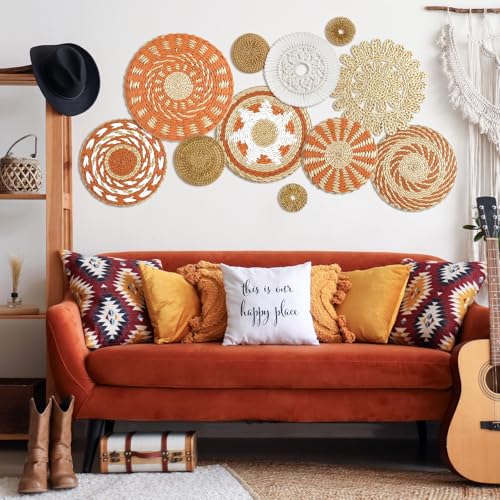 Tatuo 11 Pcs Boho Wall Basket Decor Woven Wall Hanging Art, Delicate - style: Delicate